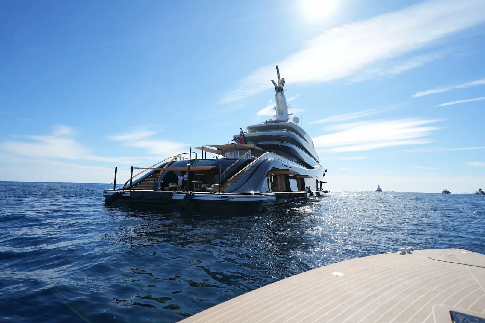 Luxury yacht on the water