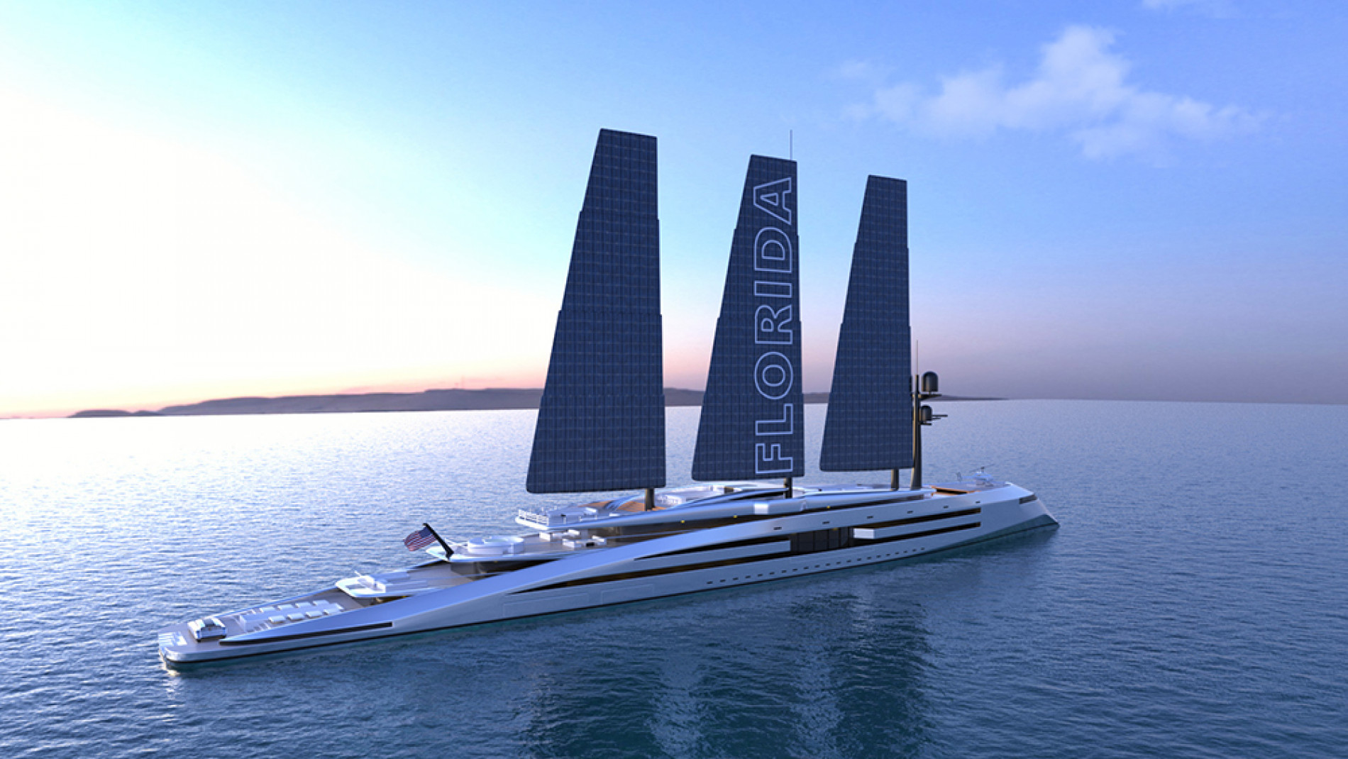 Solar sailing. Carbon Fibre Sailing Superyacht. 93 METERSPEED Kurt Strand Design.